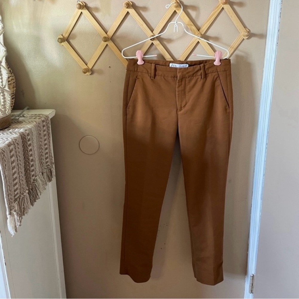 Zara burnt orange skinny leg trousers